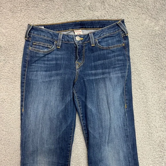 True Religion Jeans Mens 31 Blue Excellent Bootcut Made in USA Stretch Denim - Picture 4 of 13